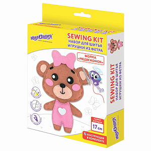 набор для шитья игрушки из фетра медвежонок, 664492 /юнландия