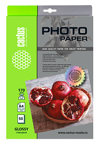 фотобумага a4 170г/м2 50л глянцевая для струйной печати cs-ga417050d /cactus