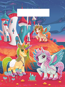 пакет 36,5*48 волшебные единороги, с прорубными ручками, пкп-2914 /miland фото