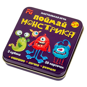 игра наст. поймай монстрика  03527 (жест.коробочка) /дескор