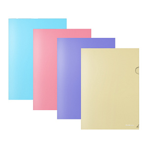 папка-уголок 0,18 diagonal pastel гол/желт/роз/фиол ассорти 50170 /ek