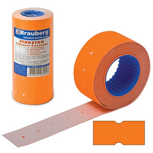 набор:  5 рулонов этикет-ленты  21*12мм  600шт.,  оранжевая, 123570 /br