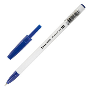 ручка масляная 1.0/0.5 stick medium, корп.белый, синяя 143419 /br