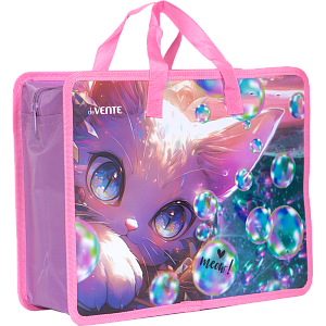 папка с ручками а4 на молнии lovely  cat. пластик 400мкм, расширение,  8054448 /devente