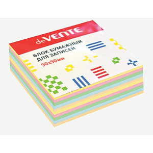 блок  бумаги для заметок   90*90*50 цветной 80г/м2  5 пастельных цветов,  2012200 /devente