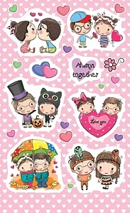 наклейки мальчик и девочка 98*159 0-11-14106а /мир открыток