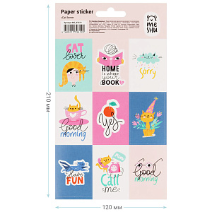 наклейки 120*210мм cat lover, 9шт ms_41619 /meshu