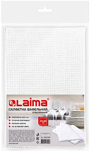 салфетка вафельная отбеленная, 45х80 см, плотность 200 (±10) г/м2, европодвес, laima, 604764