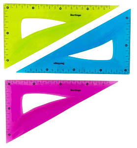 треугольник 30гр*18см пластиковый, гибкий, ассорти tr_10018 /berlingo