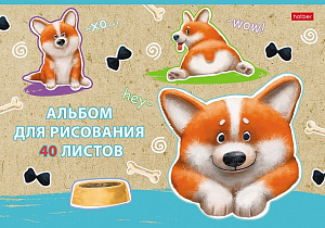 альбом 40л для рисования на скобе /hatber рыжий коржик 40а4лв