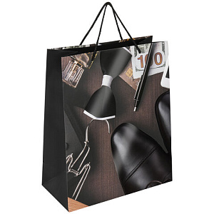 пакет бумажный 26,5*33*12,7 businessman, выб.лак, 608245 /золотаясказка фото