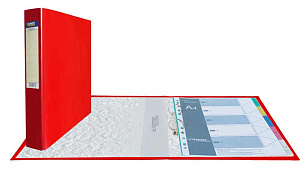 папка 2 кольца 35мм , корешок 42мм, карман, 166, красная