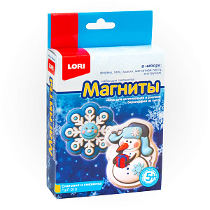 магниты из гипса снеговик и снежинка пз/г-010 /lori