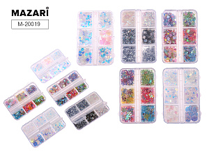 набор блёсток декоративных 6 видов ассорти м-20019 /mazari