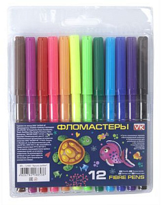 фломастеры 12цв кто здесь?  вент.колпачок,  к/к,  fр_094113 /hatber
