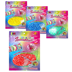 набор для плетения из резиночек, однотон., цвета ассорти, с инструментами al3857 /alingar