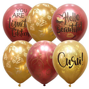 шар возд. 12" (30см) сияй хром + металлик 329700 /патибум