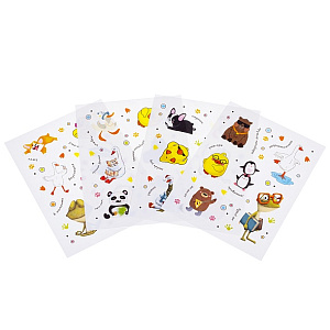 набор наклеек 4л а6 забавные животные многоразовые 4н6н /hatber